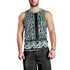 New Zealand Maori Niho Taniwha Men Tank Top Papua Shell - Mangopare Puhoro Pattern