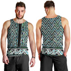 New Zealand Maori Niho Taniwha Men Tank Top Papua Shell - Mangopare Puhoro Pattern