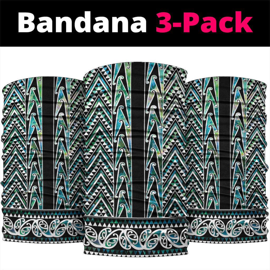 New Zealand Maori Niho Taniwha Neck Gaiter Papua Shell - Mangopare Puhoro Pattern