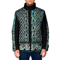 New Zealand Maori Niho Taniwha Padded Jacket Papua Shell - Mangopare Puhoro Pattern