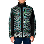 New Zealand Maori Niho Taniwha Padded Jacket Papua Shell - Mangopare Puhoro Pattern