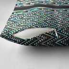 New Zealand Maori Niho Taniwha Pillow Cover Papua Shell - Mangopare Puhoro Pattern