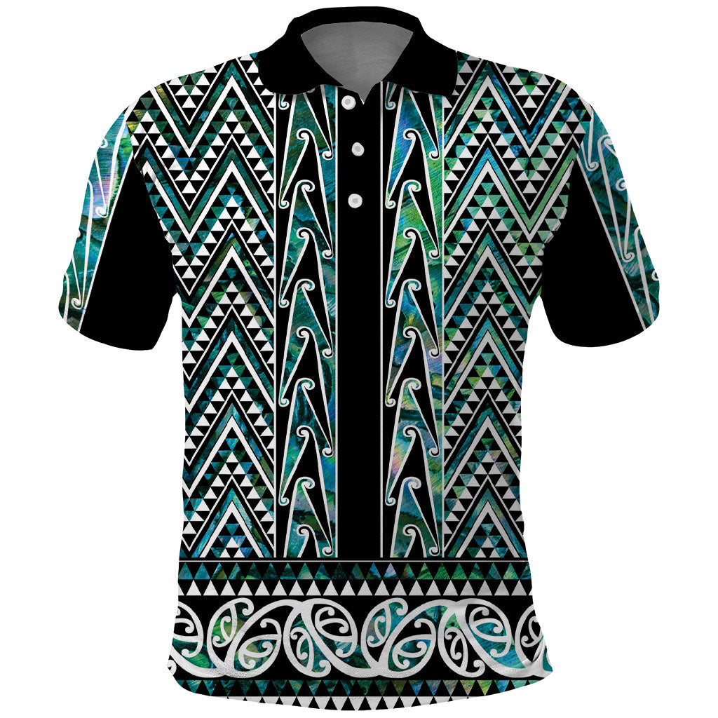 New Zealand Maori Niho Taniwha Polo Shirt Papua Shell - Mangopare Puhoro Pattern