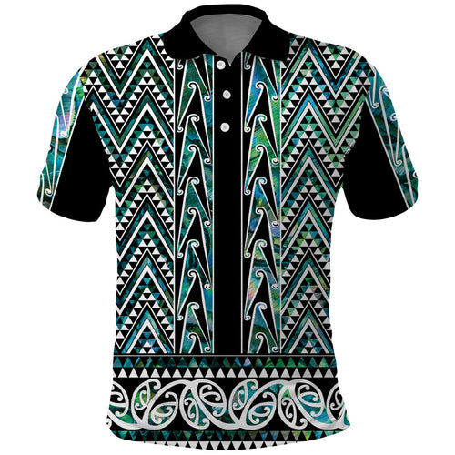 New Zealand Maori Niho Taniwha Polo Shirt Papua Shell - Mangopare Puhoro Pattern