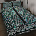 New Zealand Maori Niho Taniwha Quilt Bed Set Papua Shell - Mangopare Puhoro Pattern
