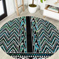 New Zealand Maori Niho Taniwha Round Carpet Papua Shell - Mangopare Puhoro Pattern