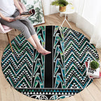 New Zealand Maori Niho Taniwha Round Carpet Papua Shell - Mangopare Puhoro Pattern