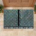 New Zealand Maori Niho Taniwha Rubber Doormat Papua Shell - Mangopare Puhoro Pattern