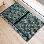 New Zealand Maori Niho Taniwha Rubber Doormat Papua Shell - Mangopare Puhoro Pattern