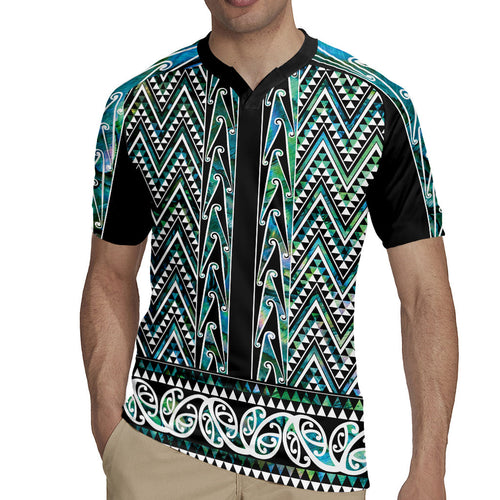 New Zealand Maori Niho Taniwha Rugby Jersey Papua Shell - Mangopare Puhoro Pattern