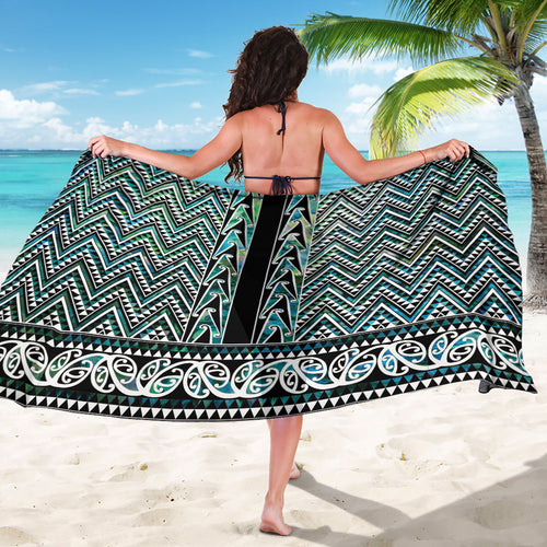 New Zealand Maori Niho Taniwha Sarong Papua Shell - Mangopare Puhoro Pattern