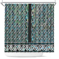 New Zealand Maori Niho Taniwha Shower Curtain Papua Shell - Mangopare Puhoro Pattern