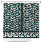 New Zealand Maori Niho Taniwha Shower Curtain Papua Shell - Mangopare Puhoro Pattern