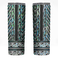 New Zealand Maori Niho Taniwha Skinny Tumbler Papua Shell - Mangopare Puhoro Pattern