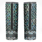 New Zealand Maori Niho Taniwha Skinny Tumbler Papua Shell - Mangopare Puhoro Pattern