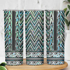 New Zealand Maori Niho Taniwha Skinny Tumbler Papua Shell - Mangopare Puhoro Pattern