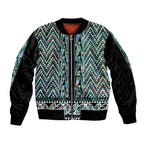 New Zealand Maori Niho Taniwha Sleeve Zip Bomber Jacket Papua Shell - Mangopare Puhoro Pattern