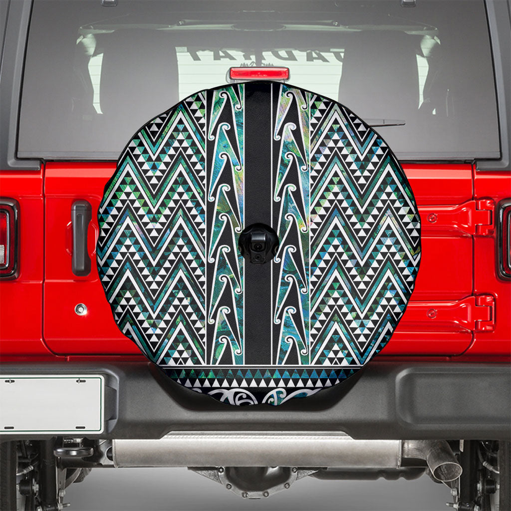 New Zealand Maori Niho Taniwha Spare Tire Cover Papua Shell - Mangopare Puhoro Pattern