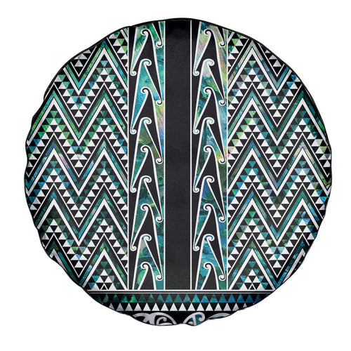 New Zealand Maori Niho Taniwha Spare Tire Cover Papua Shell - Mangopare Puhoro Pattern