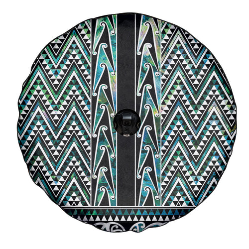 New Zealand Maori Niho Taniwha Spare Tire Cover Papua Shell - Mangopare Puhoro Pattern