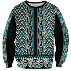 New Zealand Maori Niho Taniwha Sweatshirt Papua Shell - Mangopare Puhoro Pattern
