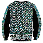 New Zealand Maori Niho Taniwha Sweatshirt Papua Shell - Mangopare Puhoro Pattern