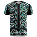 New Zealand Maori Niho Taniwha T Shirt Papua Shell - Mangopare Puhoro Pattern