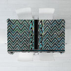 New Zealand Maori Niho Taniwha Tablecloth Papua Shell - Mangopare Puhoro Pattern