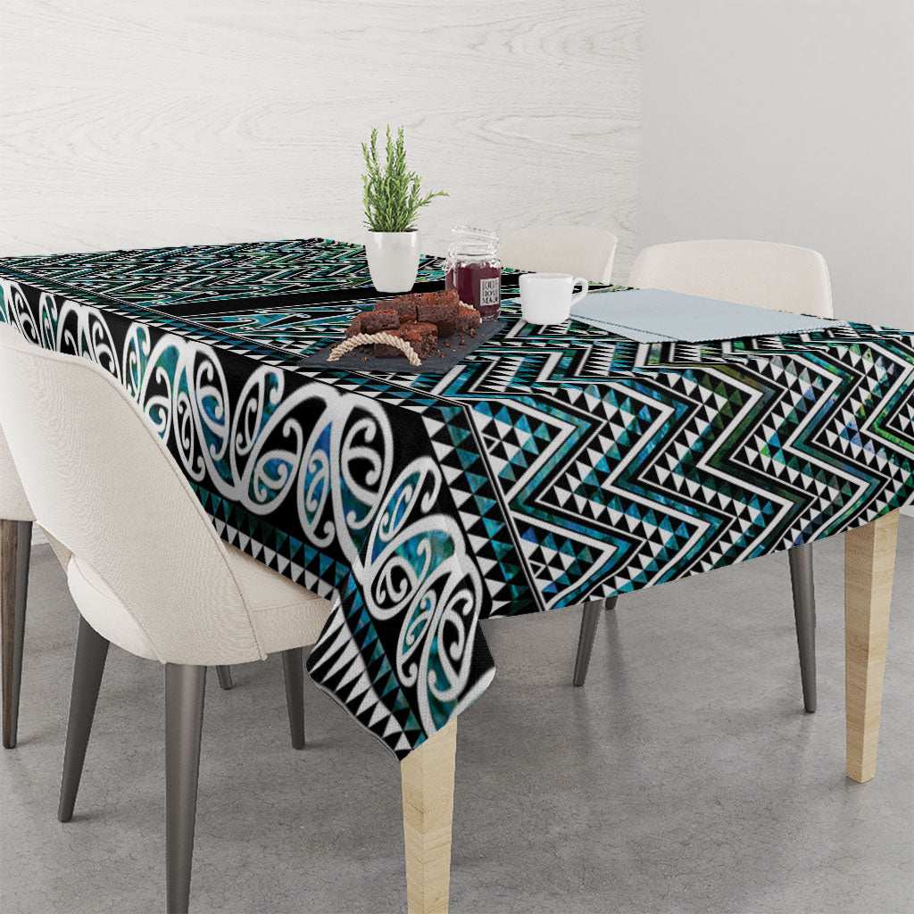 New Zealand Maori Niho Taniwha Tablecloth Papua Shell - Mangopare Puhoro Pattern