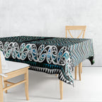 New Zealand Maori Niho Taniwha Tablecloth Papua Shell - Mangopare Puhoro Pattern