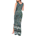 New Zealand Maori Niho Taniwha Tank Maxi Dress Papua Shell - Mangopare Puhoro Pattern
