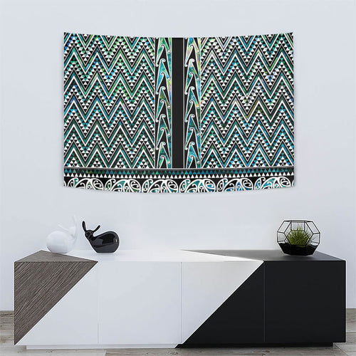 New Zealand Maori Niho Taniwha Tapestry Papua Shell - Mangopare Puhoro Pattern