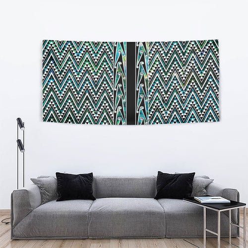 New Zealand Maori Niho Taniwha Tapestry Papua Shell - Mangopare Puhoro Pattern