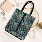 New Zealand Maori Niho Taniwha Tote Bag Papua Shell - Mangopare Puhoro Pattern