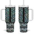 New Zealand Maori Niho Taniwha Tumbler With Handle Papua Shell - Mangopare Puhoro Pattern