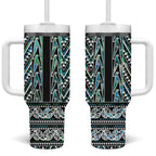 New Zealand Maori Niho Taniwha Tumbler With Handle Papua Shell - Mangopare Puhoro Pattern