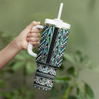 New Zealand Maori Niho Taniwha Tumbler With Handle Papua Shell - Mangopare Puhoro Pattern