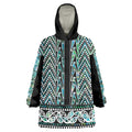 New Zealand Maori Niho Taniwha Wearable Blanket Hoodie Papua Shell - Mangopare Puhoro Pattern