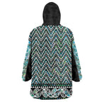 New Zealand Maori Niho Taniwha Wearable Blanket Hoodie Papua Shell - Mangopare Puhoro Pattern