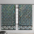 New Zealand Maori Niho Taniwha Window Curtain Papua Shell - Mangopare Puhoro Pattern