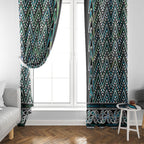 New Zealand Maori Niho Taniwha Window Curtain Papua Shell - Mangopare Puhoro Pattern