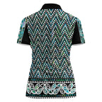 New Zealand Maori Niho Taniwha Women Polo Shirt Papua Shell - Mangopare Puhoro Pattern