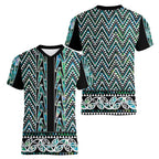 New Zealand Maori Niho Taniwha Women V-Neck T-Shirt Papua Shell - Mangopare Puhoro Pattern