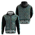 New Zealand Maori Niho Taniwha Zip Hoodie Papua Shell - Mangopare Puhoro Pattern