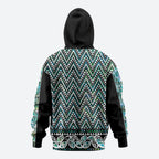 New Zealand Maori Niho Taniwha Zip Hoodie Papua Shell - Mangopare Puhoro Pattern