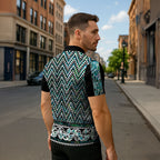 New Zealand Maori Niho Taniwha Zipper Polo Shirt Papua Shell - Mangopare Puhoro Pattern