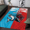 Custom Sharks-Dragons Rugby Area Rug With Sporty Style