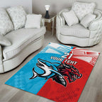 Custom Sharks-Dragons Rugby Area Rug With Sporty Style