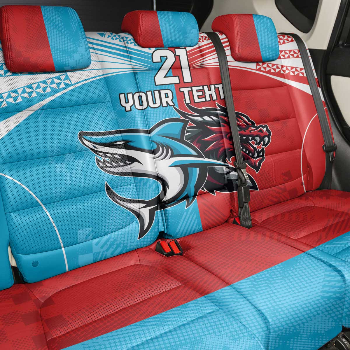 Custom Sharks-Dragons Rugby Back Car Seat Cover With Sporty Style