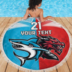 Custom Sharks-Dragons Rugby Beach Blanket With Sporty Style